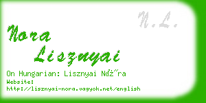 nora lisznyai business card